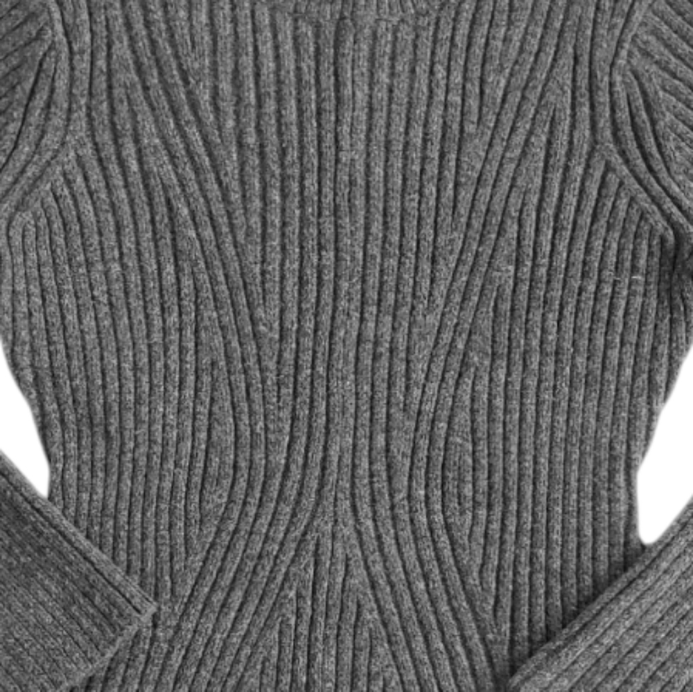 H&M Wool Long Sleeve Gray Sweater Dress Midi Knee Length Soft Stretch Size 16/18 - Picture 2 of 7